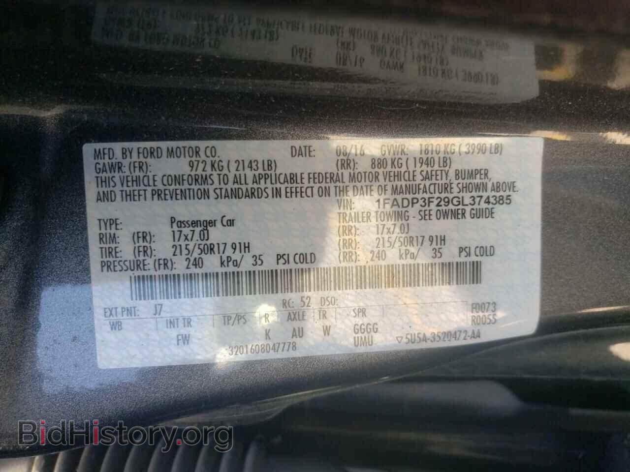 2016 FORD FOCUS - VIN: 1FADP3F29GL374385 - Photo 10