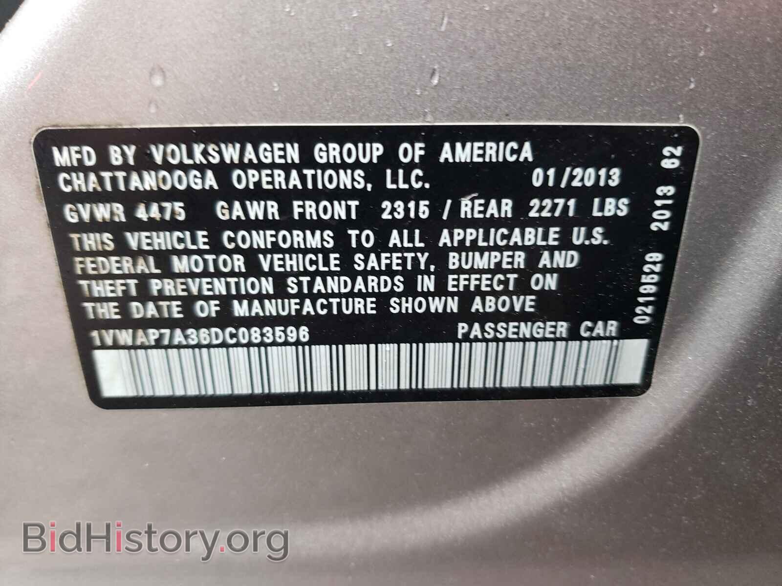 2013 VOLKSWAGEN PASSAT - VIN: 1VWAP7A36DC083596 - Photo 10