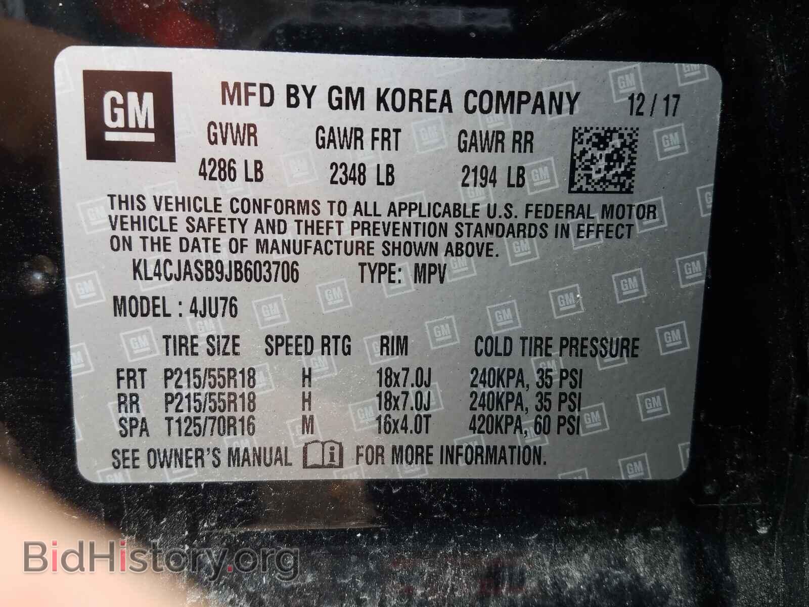 2018 BUICK ENCORE - VIN: KL4CJASB9JB603706 - Photo 10