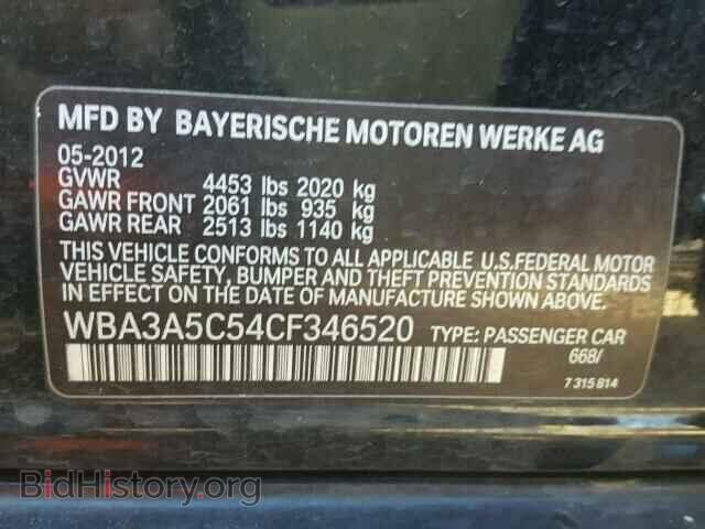 2012 BMW 3 SERIES - VIN: WBA3A5C54CF346520 - Фото 10