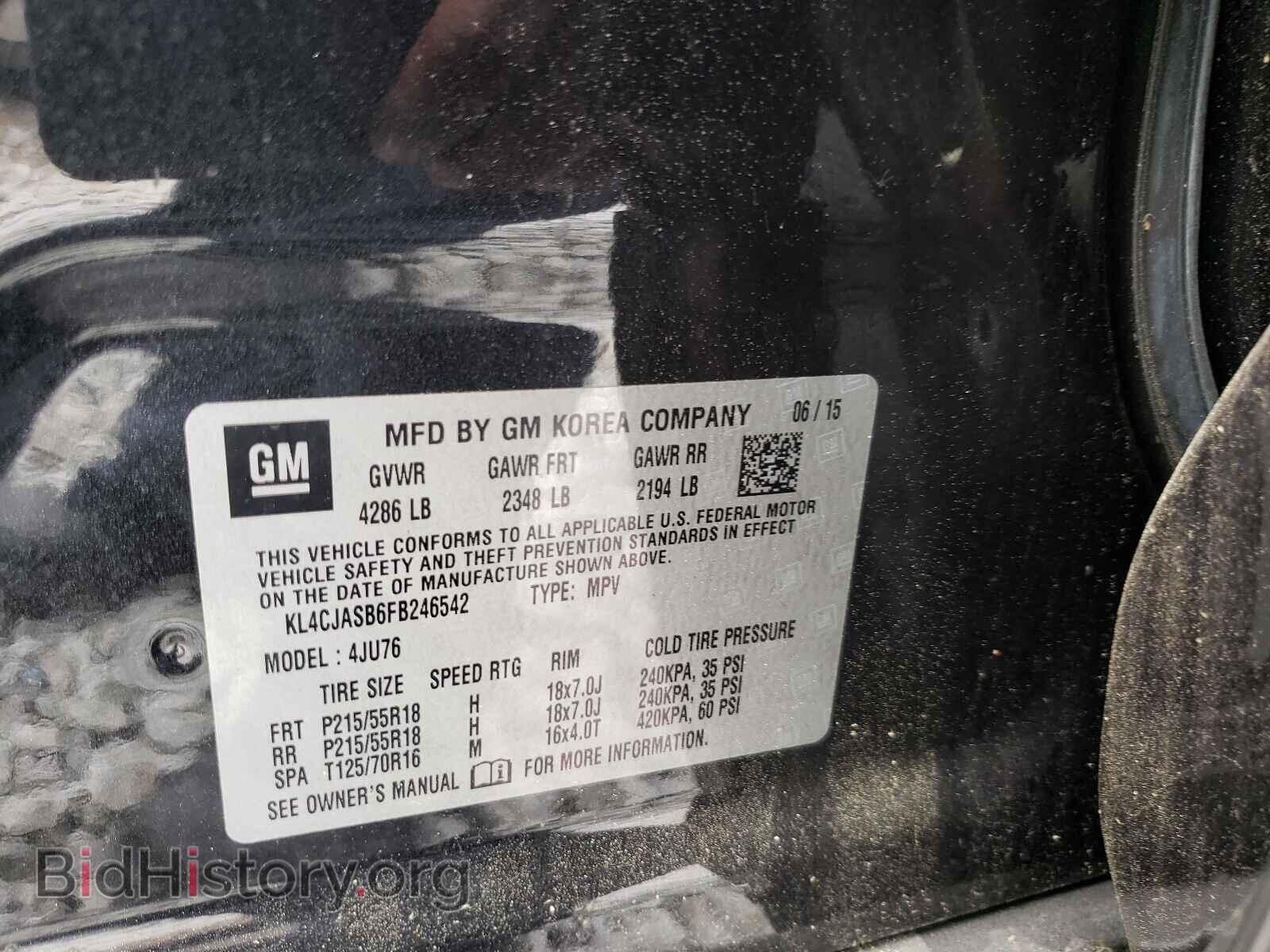 2015 BUICK ENCORE - VIN: KL4CJASB6FB246542 - Фото 10