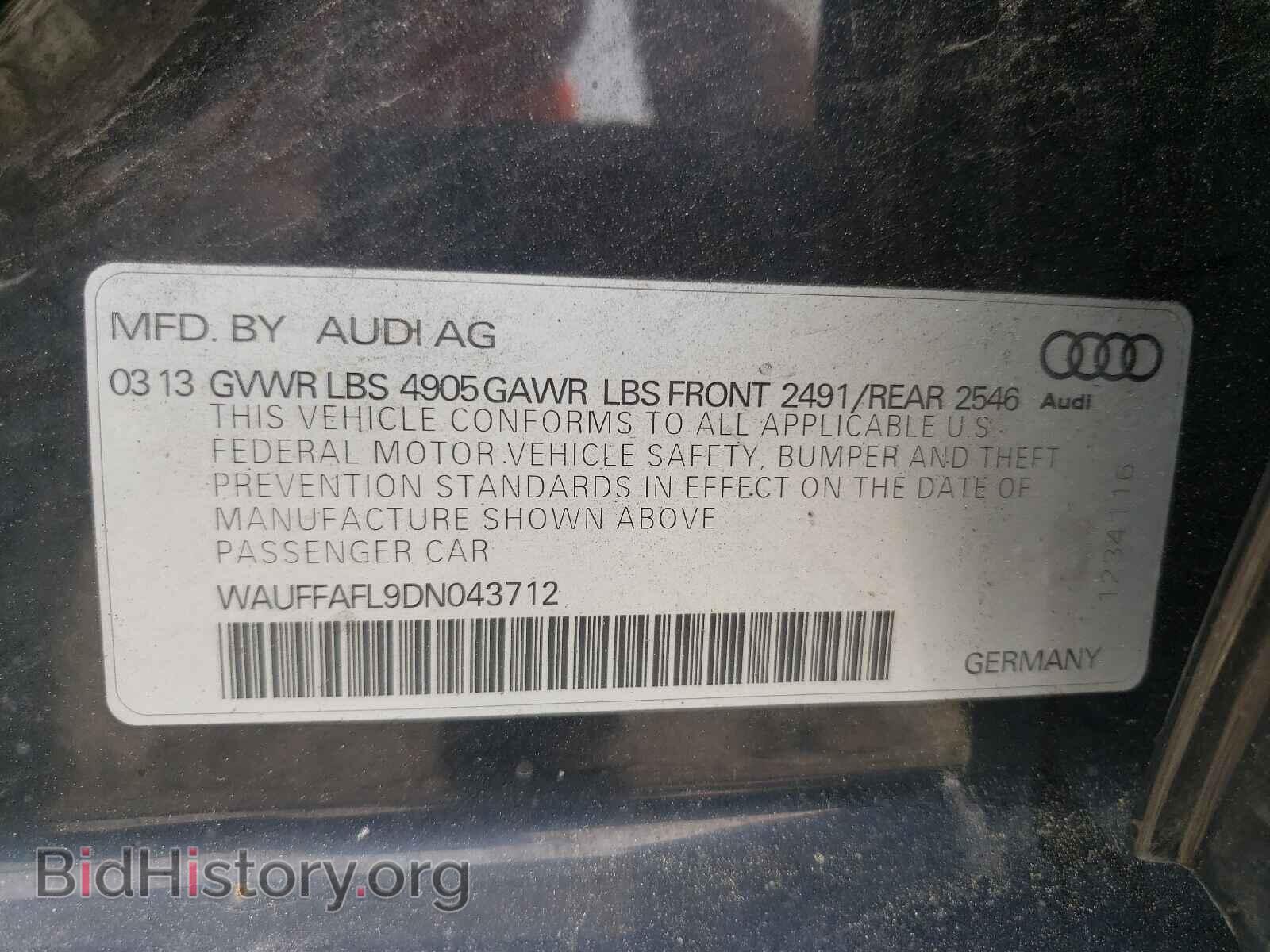 2013 AUDI A4 - VIN: WAUFFAFL9DN043712 - Photo 10