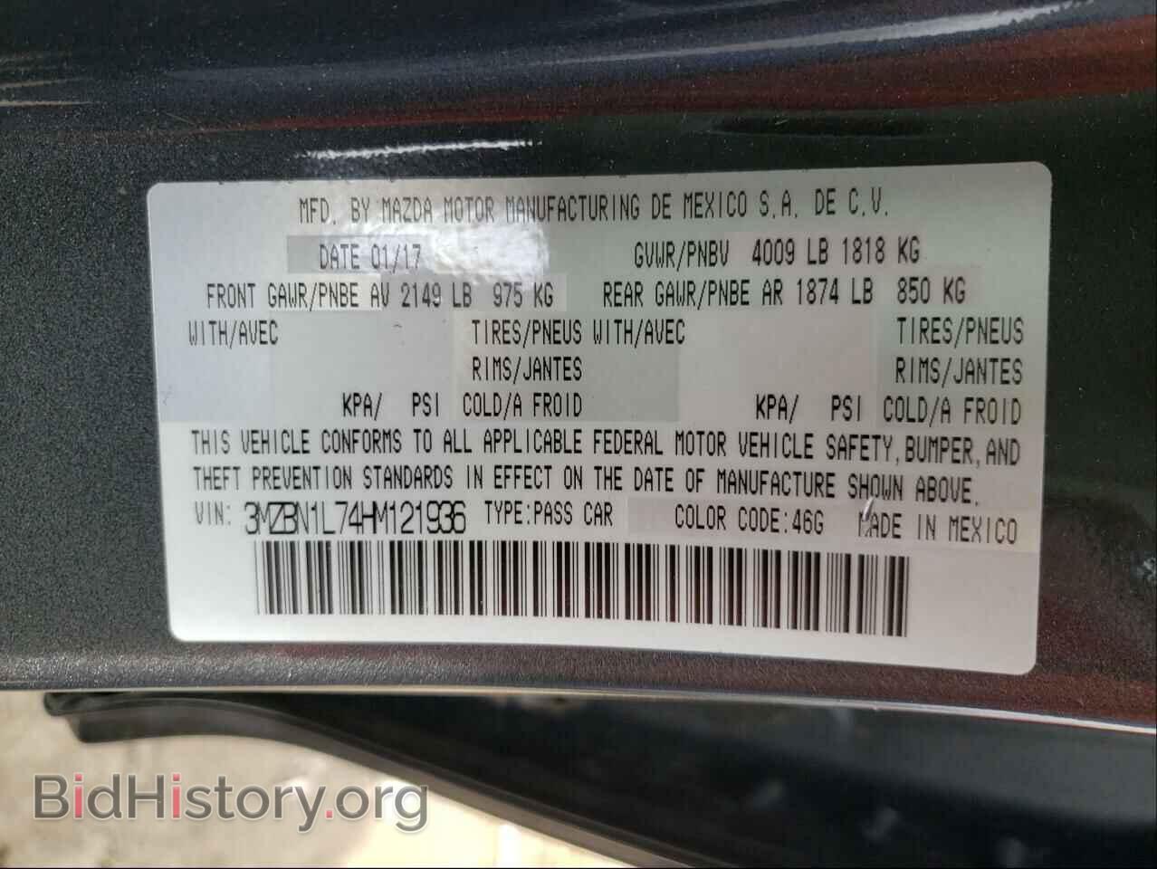 2017 MAZDA 3 - VIN: 3MZBN1L74HM121936 - Фото 10