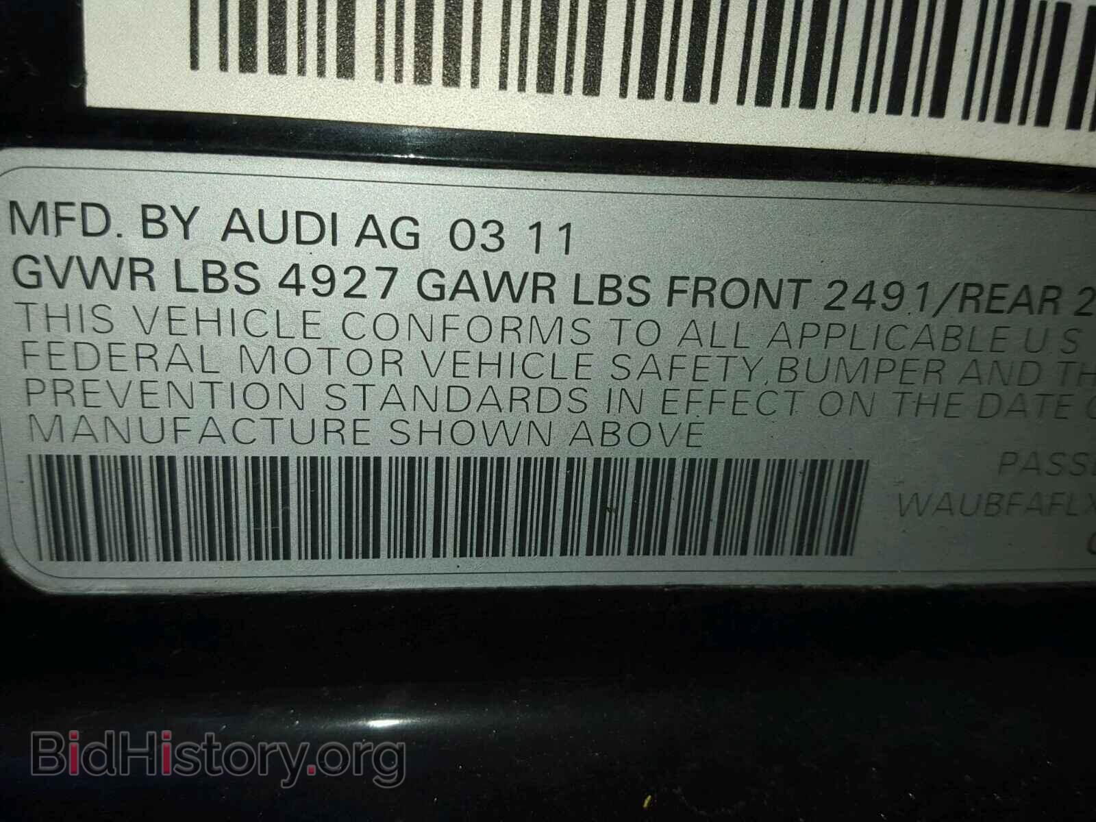 2011 AUDI A4 - VIN: WAUBFAFLXBN049627 - Фото 10