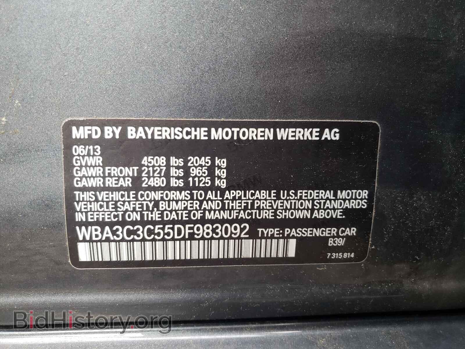 2013 BMW 3 SERIES - VIN: WBA3C3C55DF983092 - Фото 10