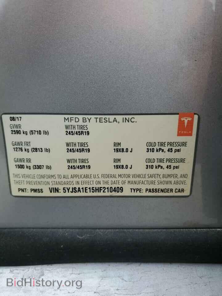 2017 TESLA MODEL S - VIN: 5YJSA1E15HF210409 - Фото 12