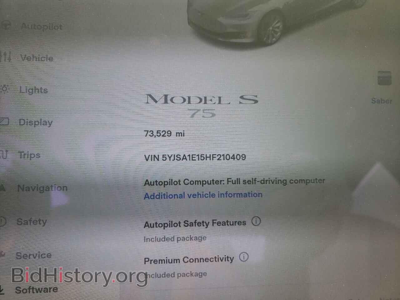 2017 TESLA MODEL S - VIN: 5YJSA1E15HF210409 - Фото 9