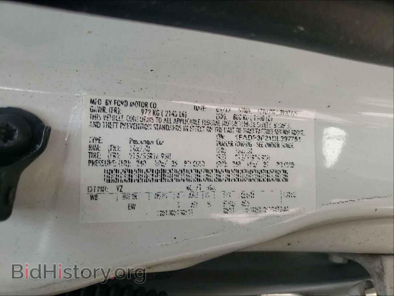 2013 FORD FOCUS - VIN: 1FADP3F21DL297751 - Фото 10