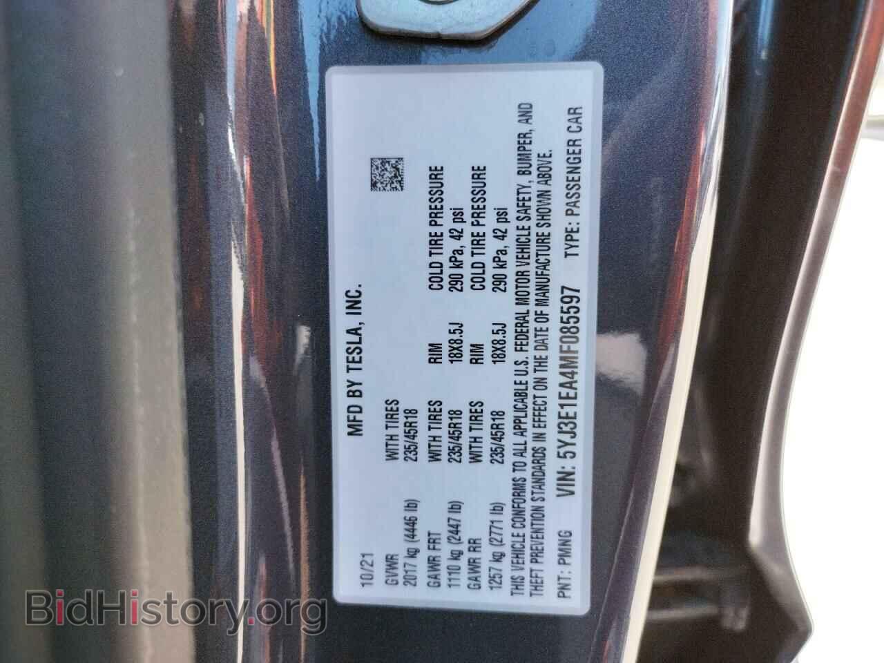 2021 TESLA MODEL 3 - VIN: 5YJ3E1EA4MF085597 - Photo 10
