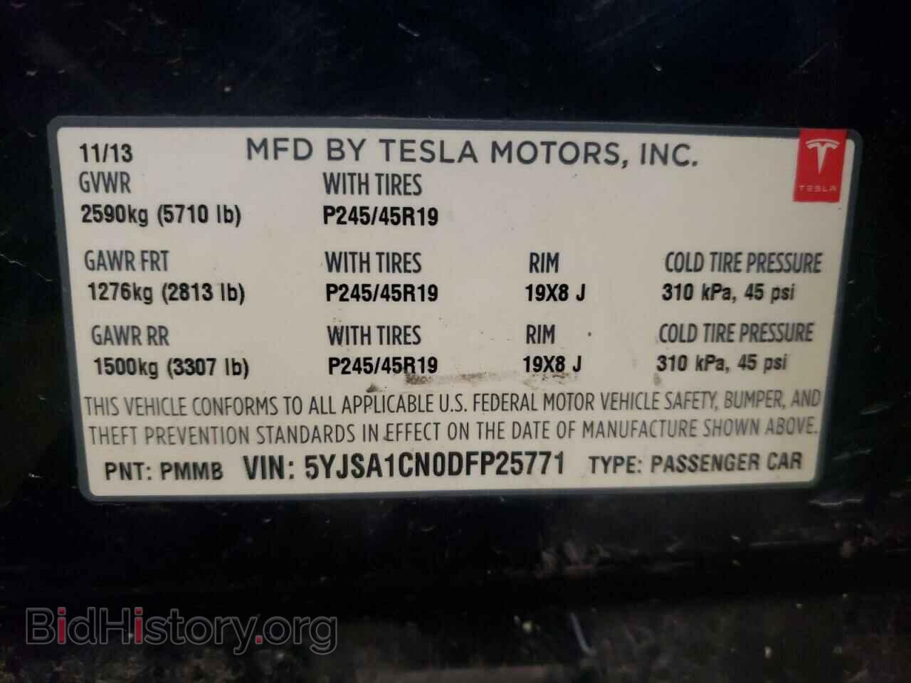 2013 TESLA MODEL S - VIN: 5YJSA1CN0DFP25771 - Photo 10
