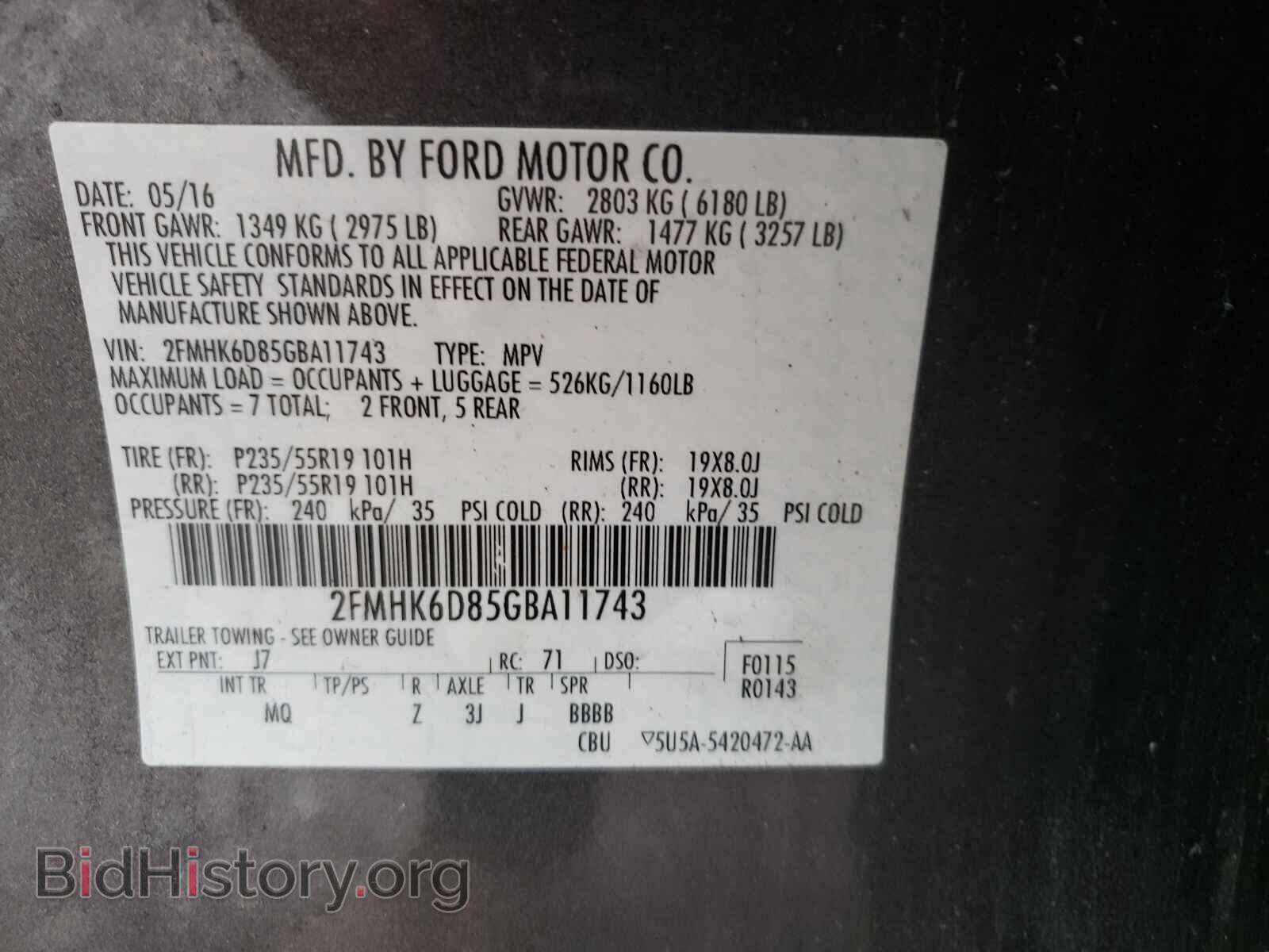 2016 FORD FLEX - VIN: 2FMHK6D85GBA11743 - Photo 10