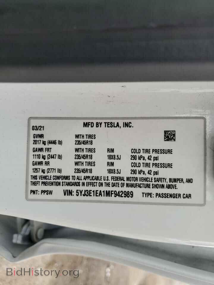 2021 TESLA MODEL 3 - VIN: 5YJ3E1EA1MF942989 - Photo 12