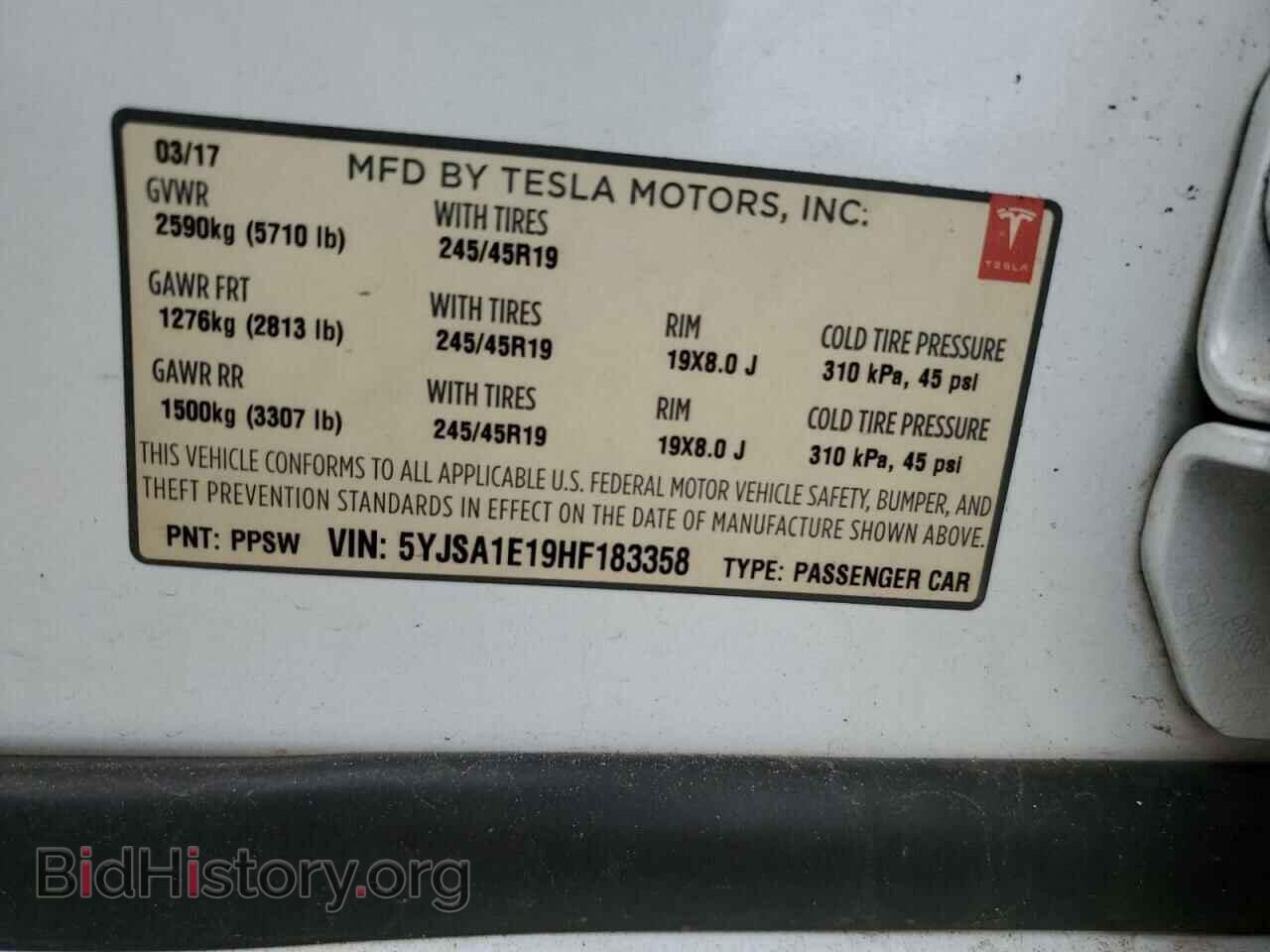 2017 TESLA MODEL S - VIN: 5YJSA1E19HF183358 - Photo 13