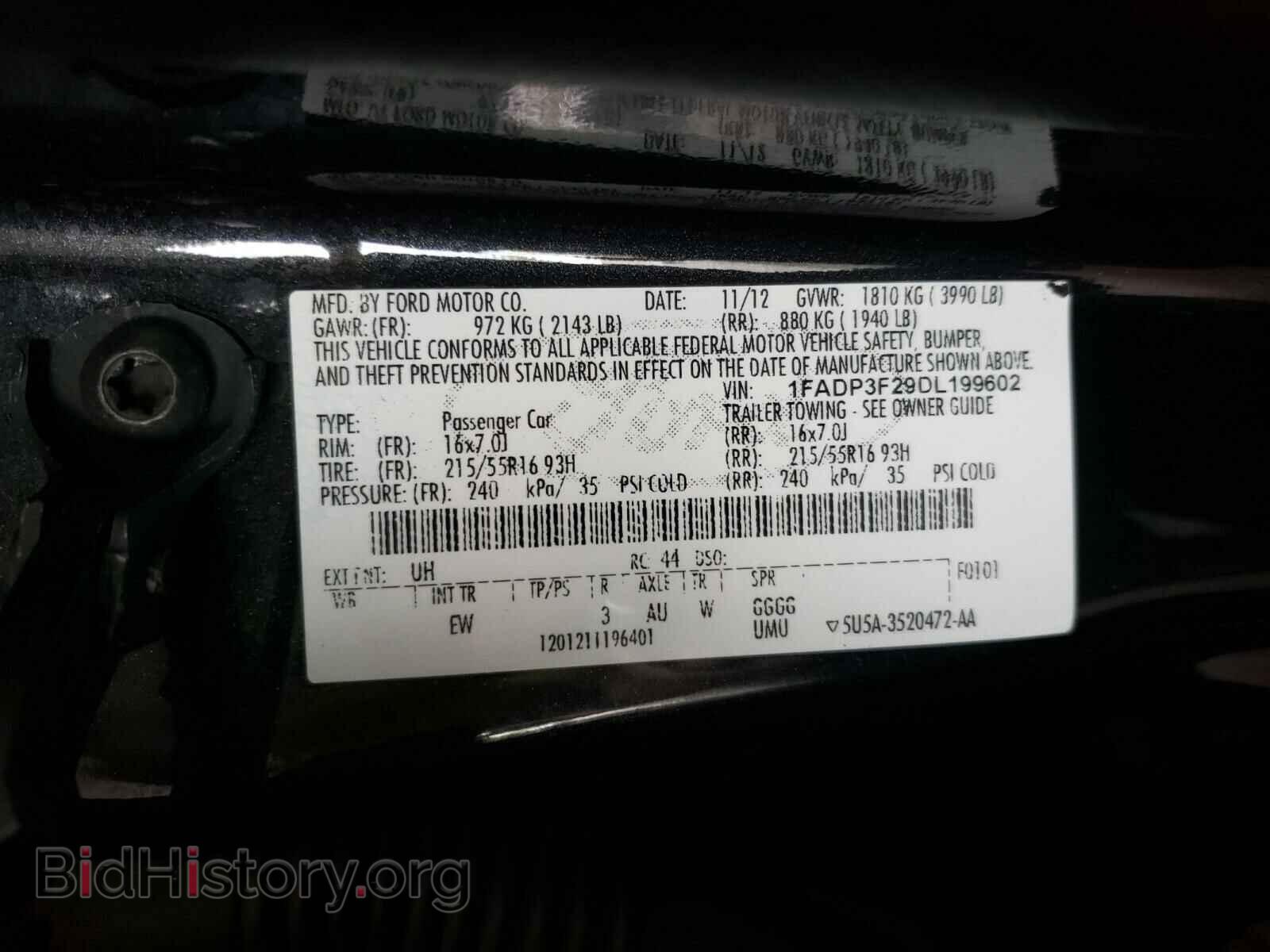 2013 FORD FOCUS - VIN: 1FADP3F29DL199602 - Фото 10