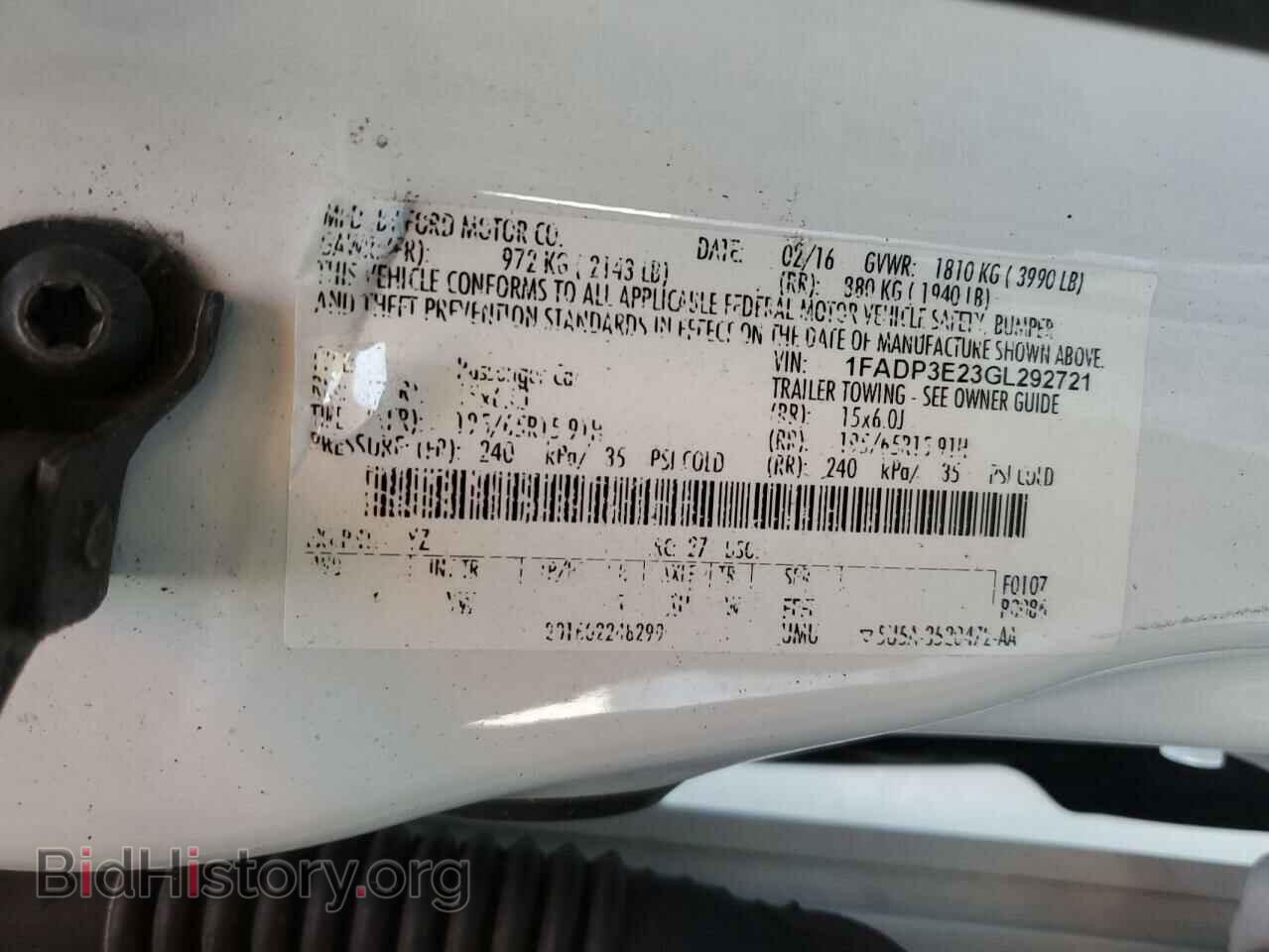 2016 FORD FOCUS - VIN: 1FADP3E23GL292721 - Фото 13