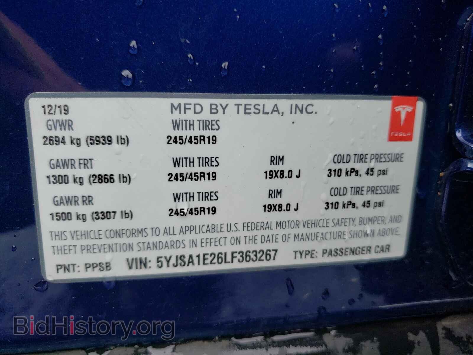 2020 TESLA MODEL S - VIN: 5YJSA1E26LF363267 - Photo 10