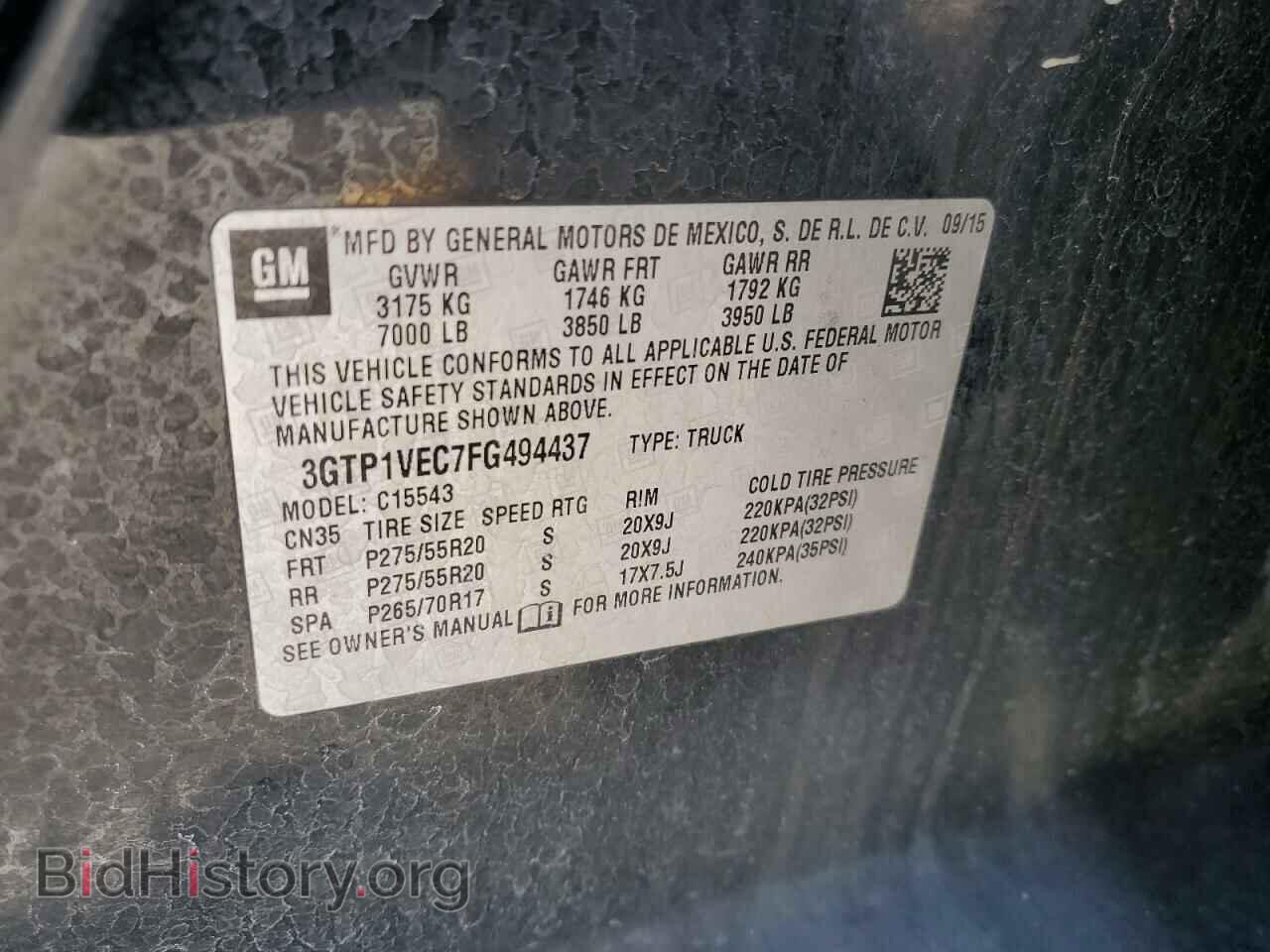 2015 GMC SIERRA - VIN: 3GTP1VEC7FG494437 - Фото 13