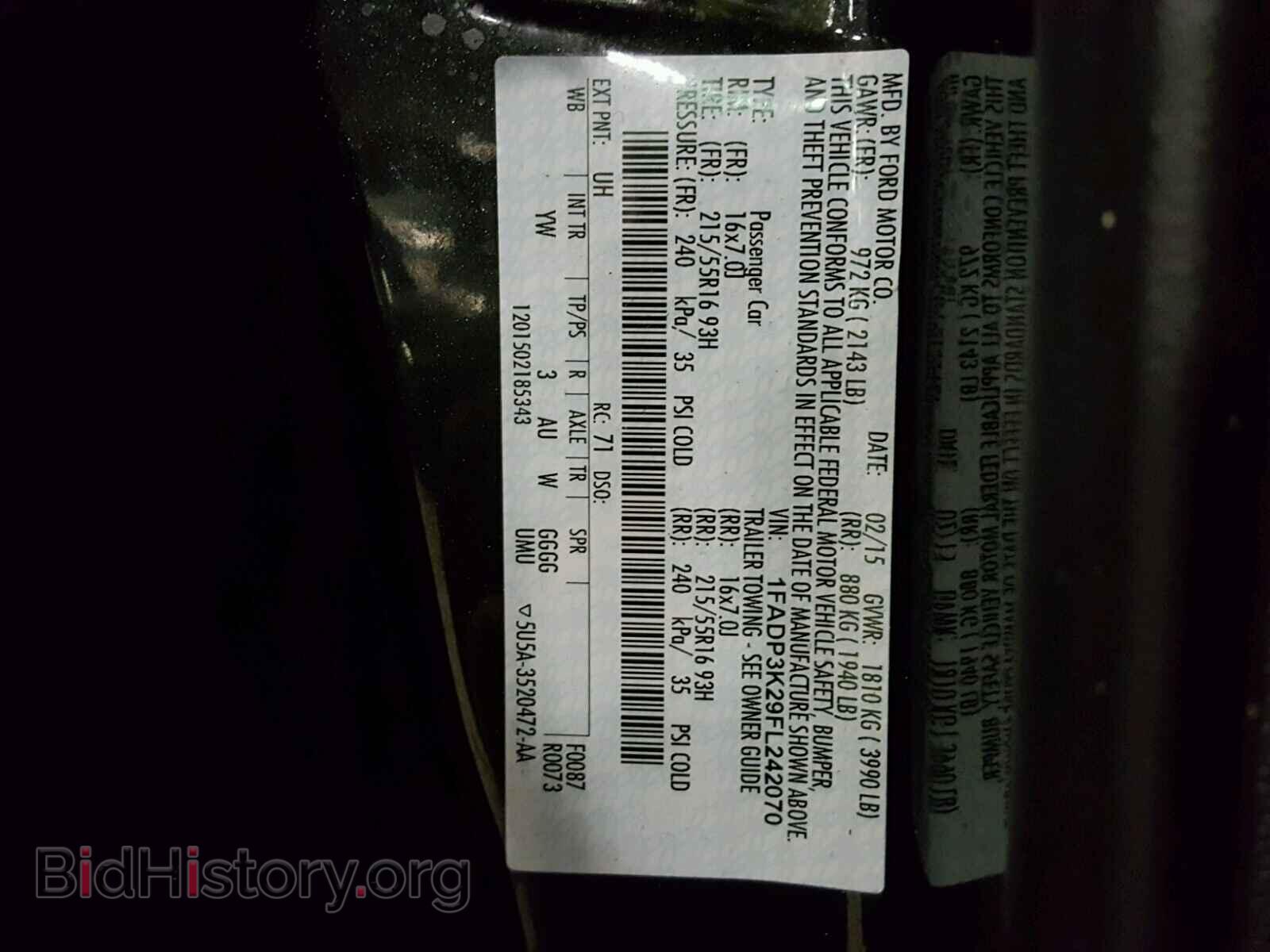 2015 FORD FOCUS - VIN: 1FADP3K29FL242070 - Фото 10