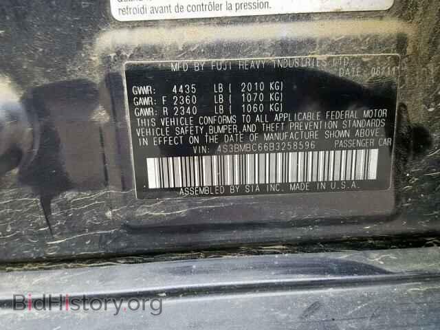 2011 SUBARU LEGACY - VIN: 4S3BMBC66B3258596 - Фото 10