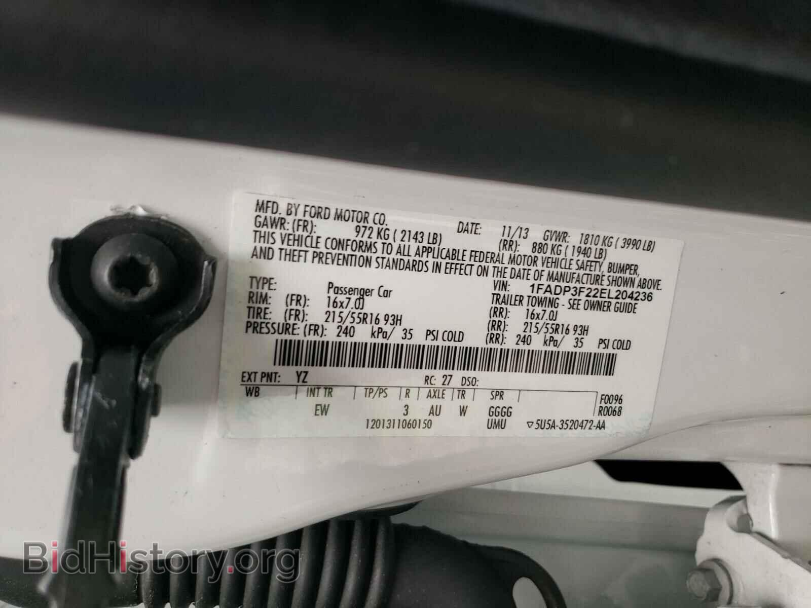 2014 FORD FOCUS - VIN: 1FADP3F22EL204236 - Фото 10