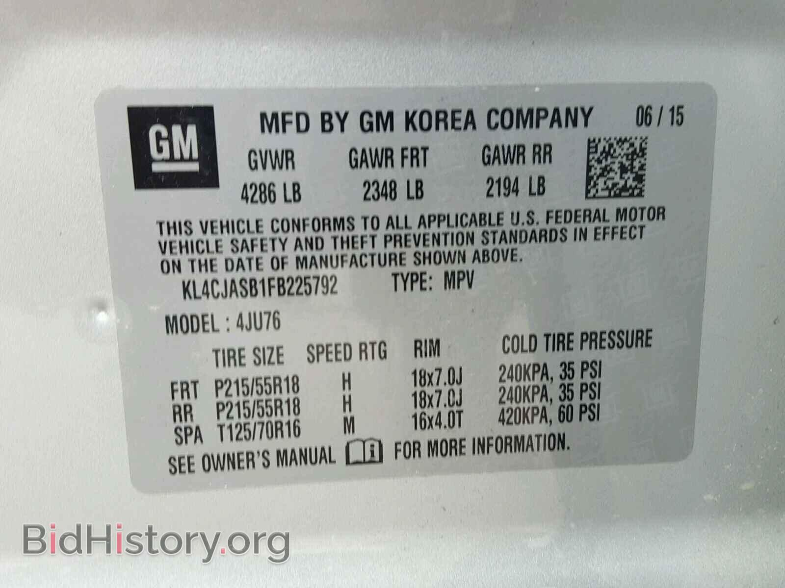 2015 BUICK ENCORE - VIN: KL4CJASB1FB225792 - Photo 10