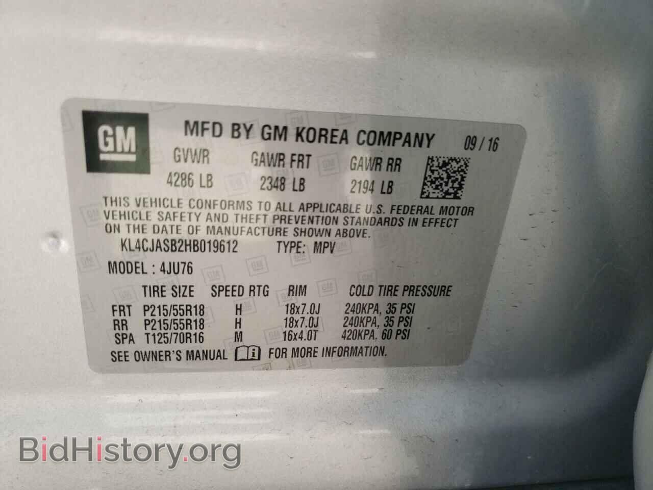 2017 BUICK ENCORE - VIN: KL4CJASB2HB019612 - Photo 10