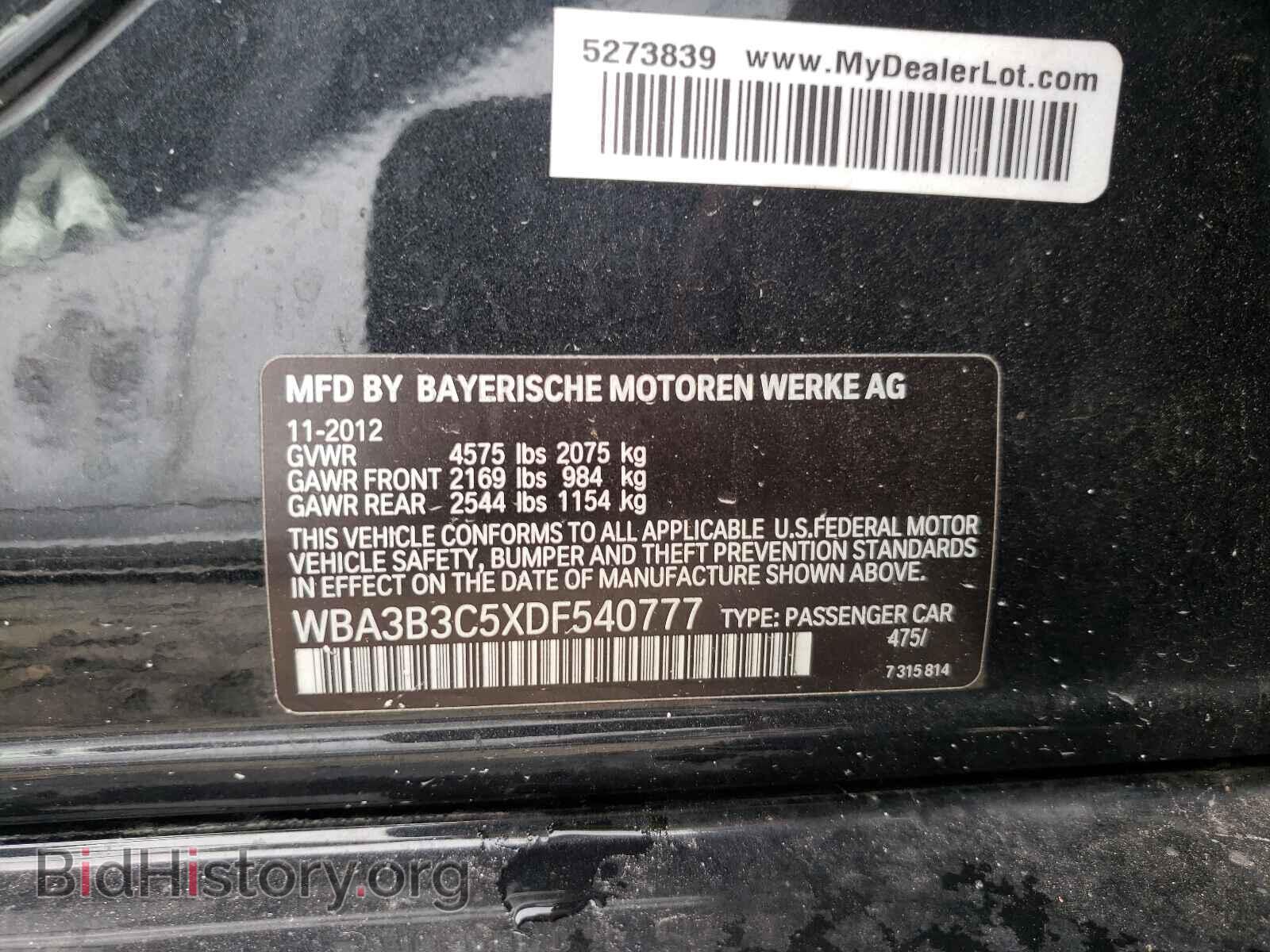 2013 BMW 3 SERIES - VIN: WBA3B3C5XDF540777 - Фото 10