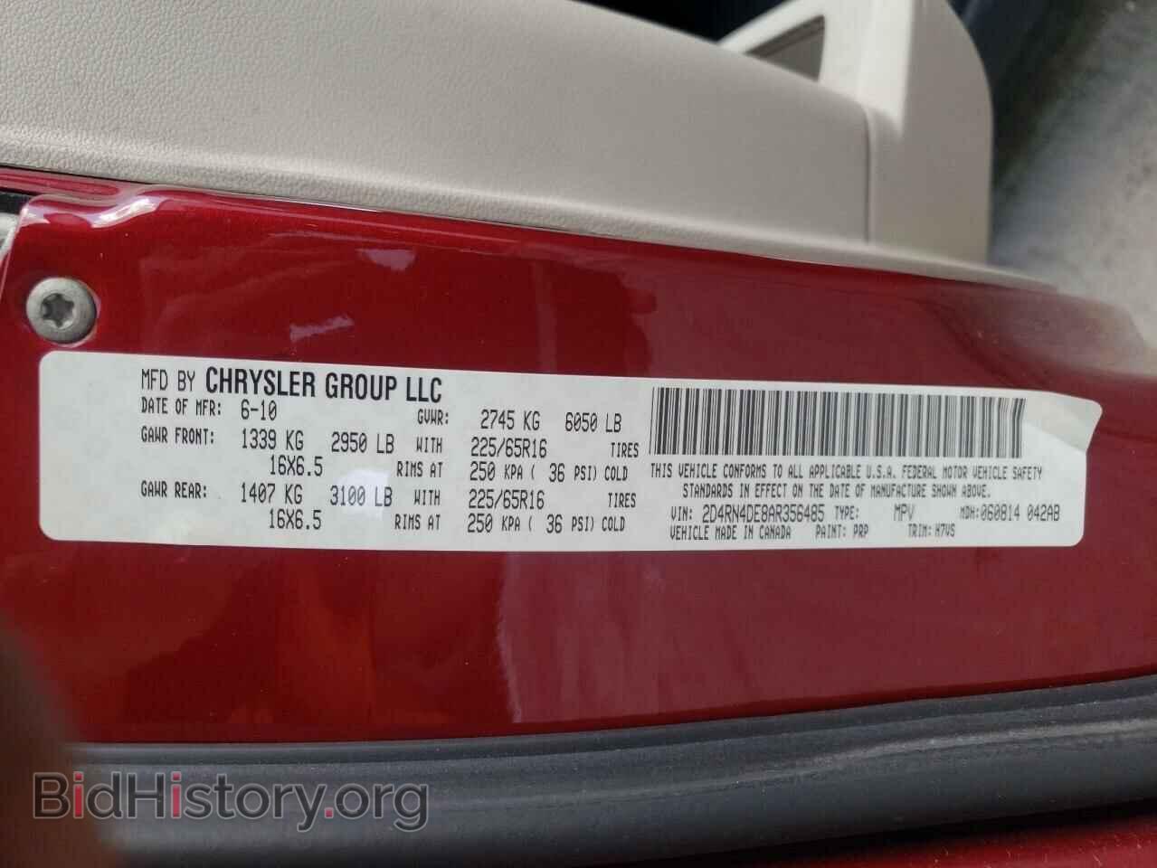 2010 DODGE GRAND CARA - VIN: 2D4RN4DE8AR356485 - Фото 10