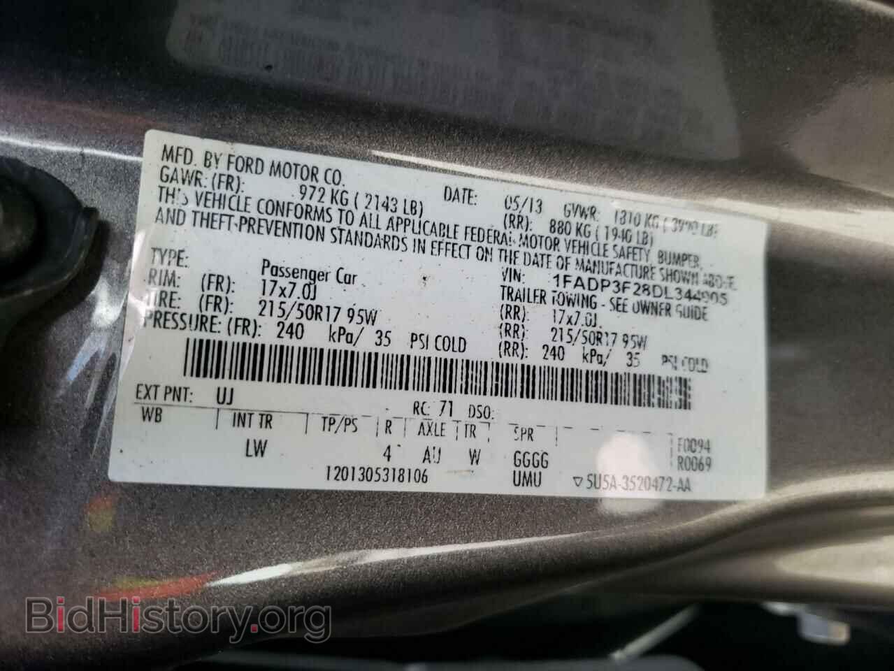 2013 FORD FOCUS - VIN: 1FADP3F28DL344905 - Фото 12