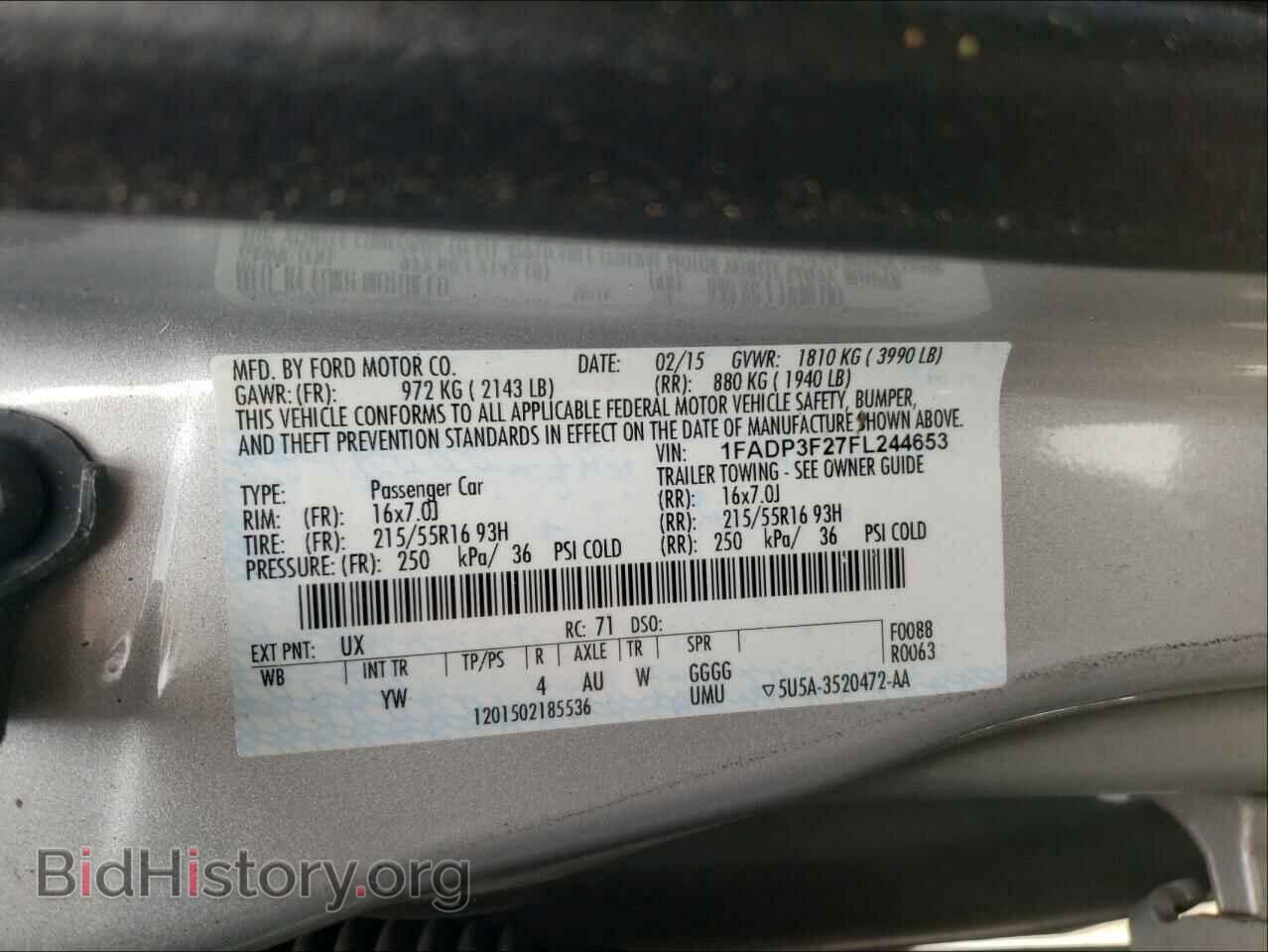 2015 FORD FOCUS - VIN: 1FADP3F27FL244653 - Фото 10