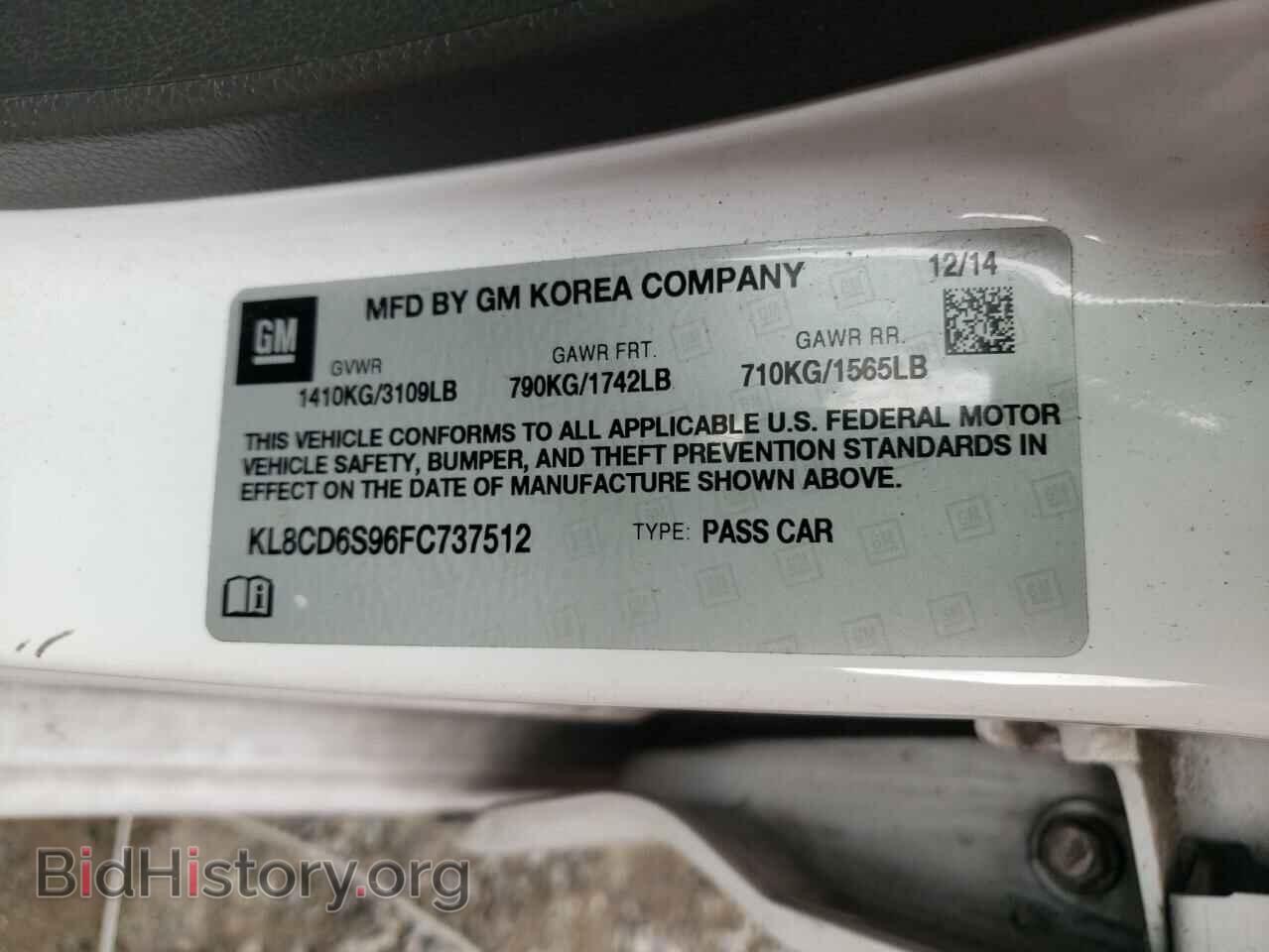 2015 CHEVROLET SPARK - VIN: KL8CD6S96FC737512 - Фото 10