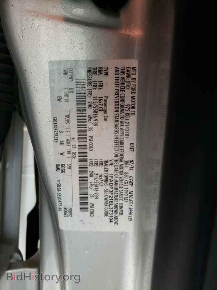 2014 FORD FOCUS - VIN: 1FADP3F21EL373194 - Фото 10