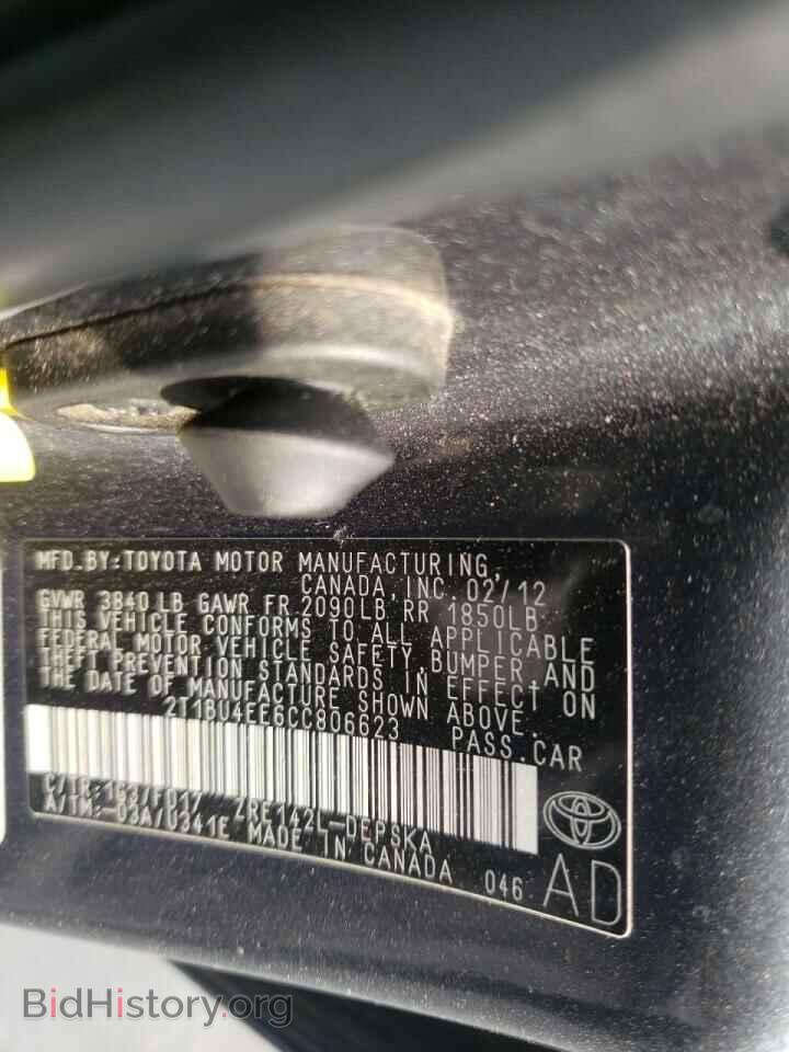 2012 TOYOTA COROLLA - VIN: 2T1BU4EE6CC806623 - Фото 10