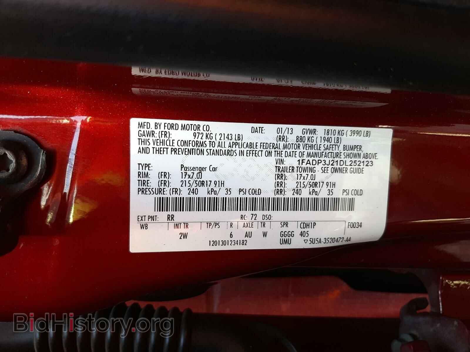 2013 FORD FOCUS - VIN: 1FADP3J21DL252123 - Фото 10