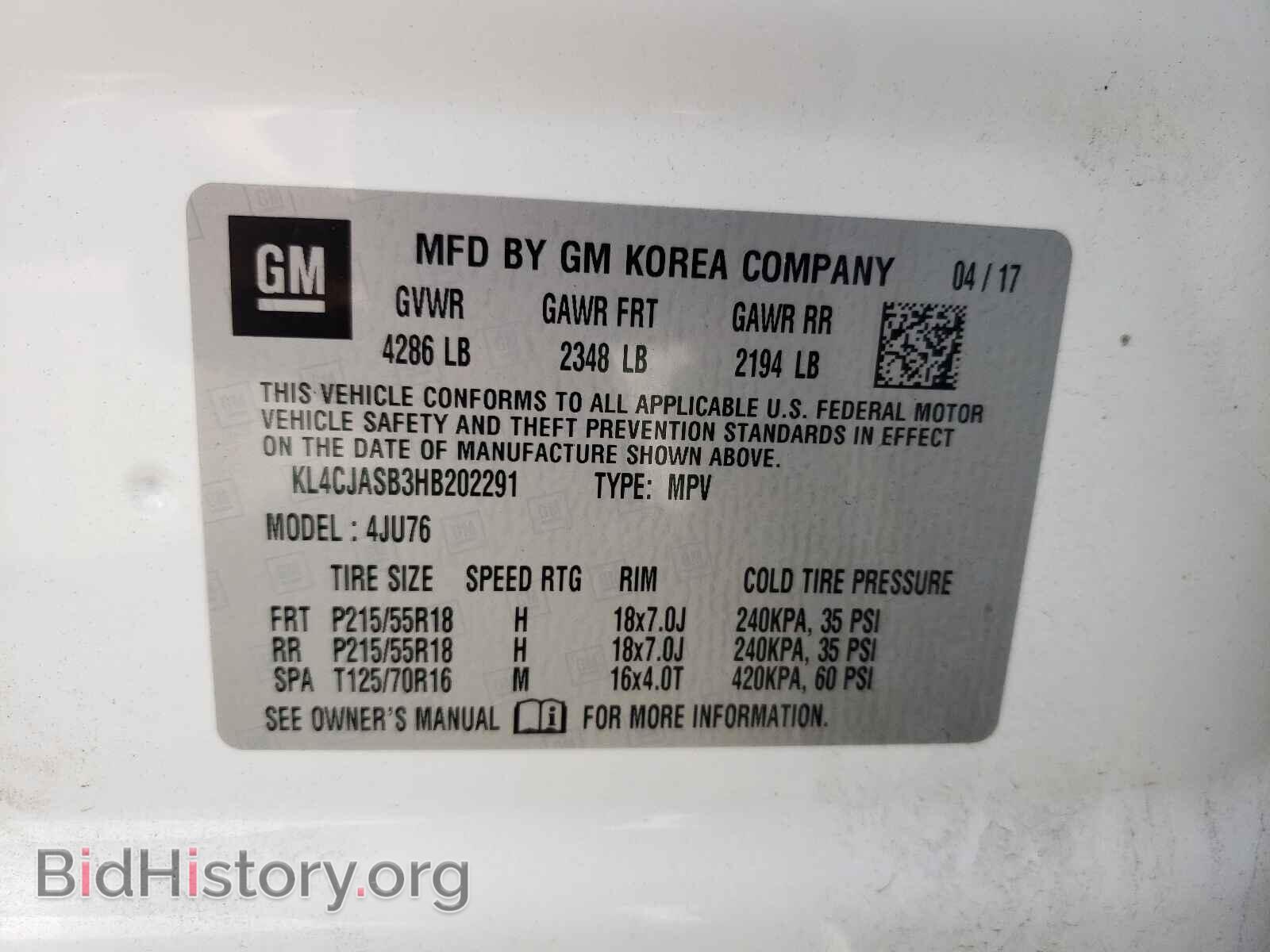 2017 BUICK ENCORE - VIN: KL4CJASB3HB202291 - Photo 10