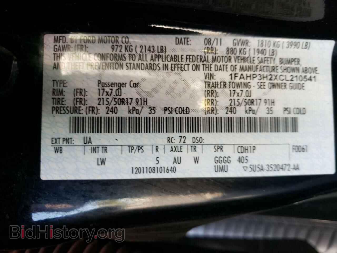 2012 FORD FOCUS - VIN: 1FAHP3H2XCL210541 - Фото 10