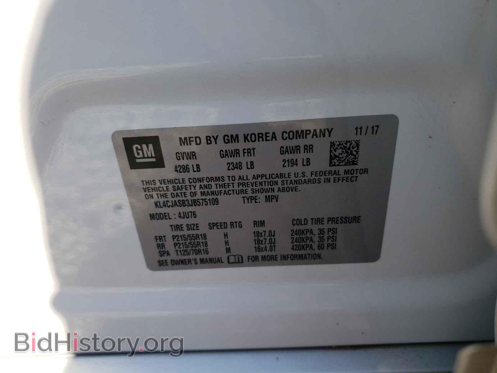 2018 BUICK ENCORE - VIN: KL4CJASB3JB575109 - Photo 10