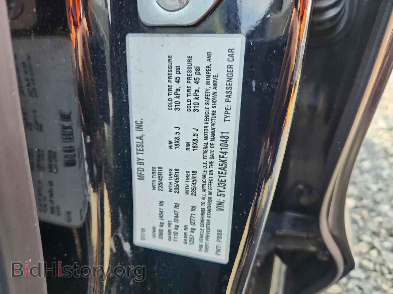 2019 TESLA MODEL 3 - VIN: 5YJ3E1EA5KF410481 - Photo 13