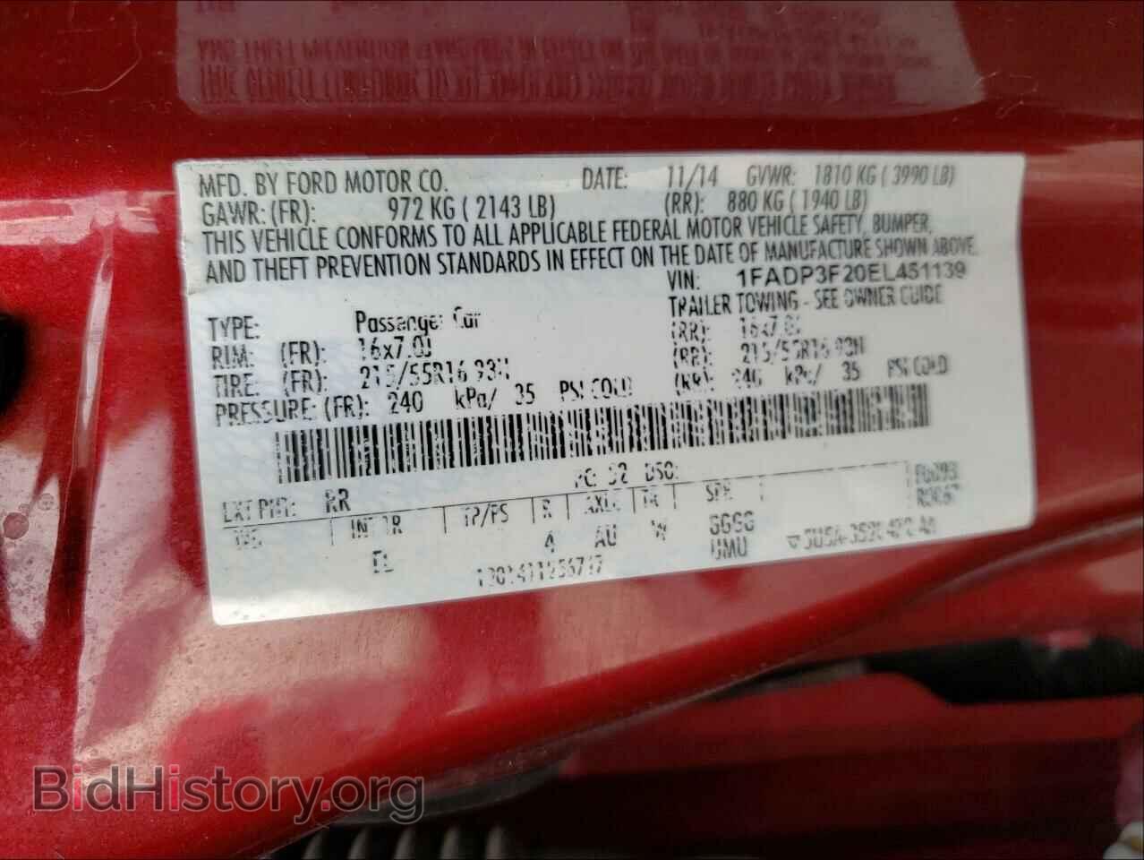 2014 FORD FOCUS - VIN: 1FADP3F20EL451139 - Photo 10