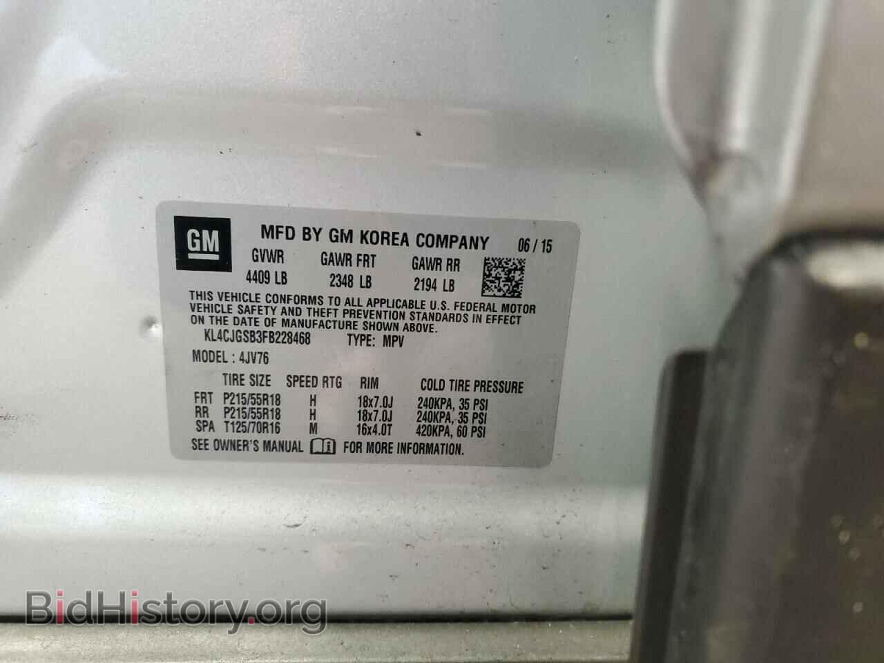 2015 BUICK ENCORE - VIN: KL4CJGSB3FB228468 - Photo 12