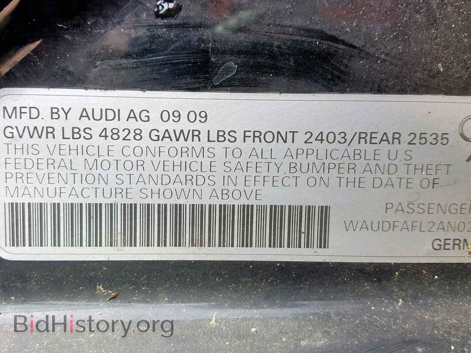 2010 AUDI A4 - VIN: WAUDFAFL2AN023059 - Фото 10