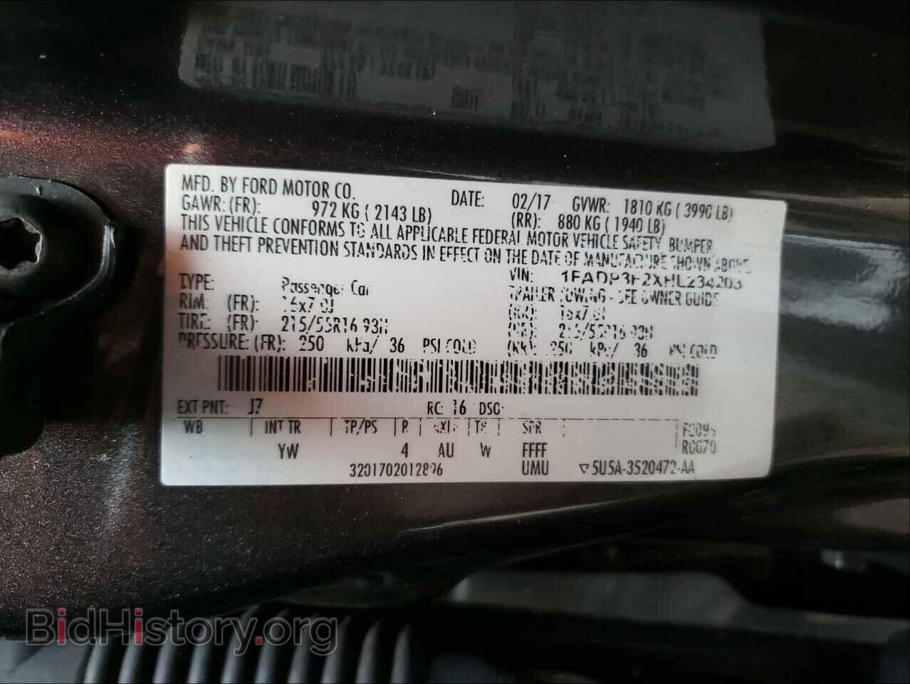 2017 FORD FOCUS - VIN: 1FADP3F2XHL234203 - Фото 10
