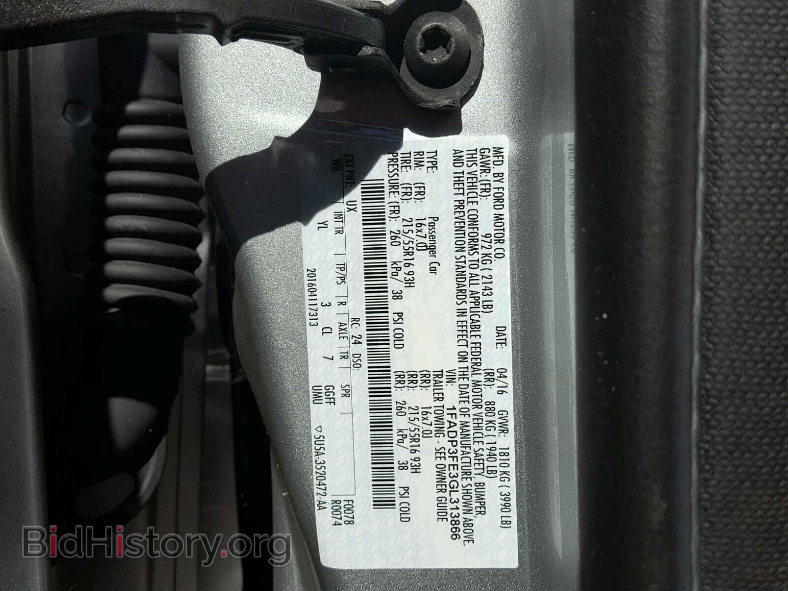 2016 FORD FOCUS - VIN: 1FADP3FE3GL313866 - Фото 10