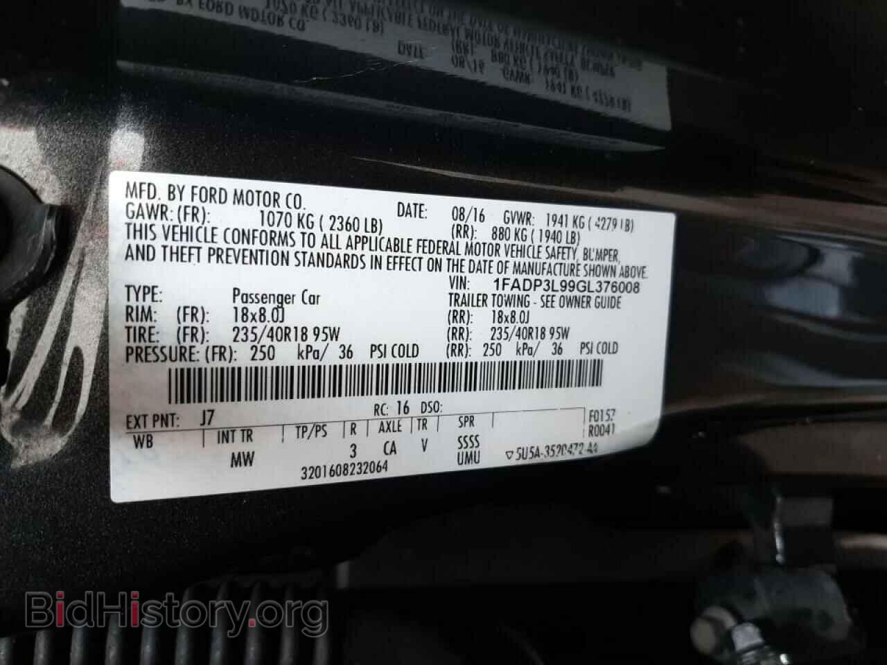 2016 FORD FOCUS - VIN: 1FADP3L99GL376008 - Фото 10