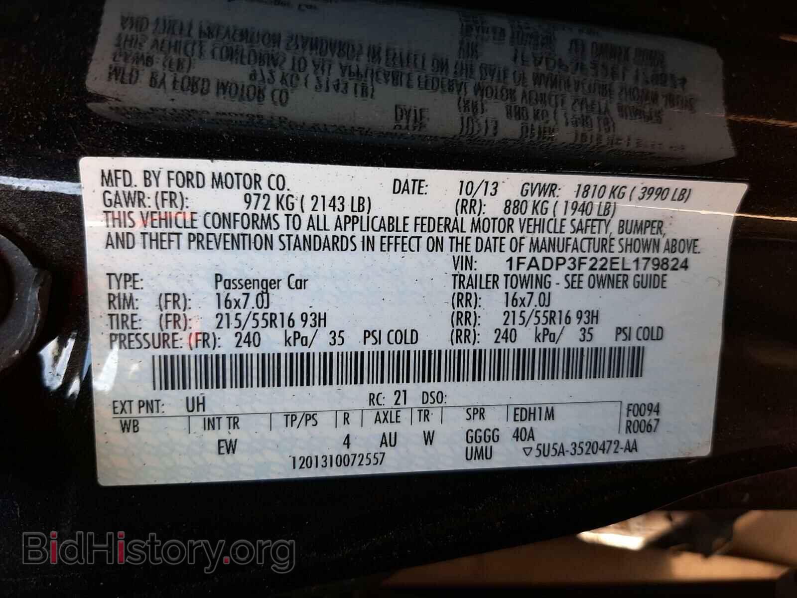 2014 FORD FOCUS - VIN: 1FADP3F22EL179824 - Photo 10