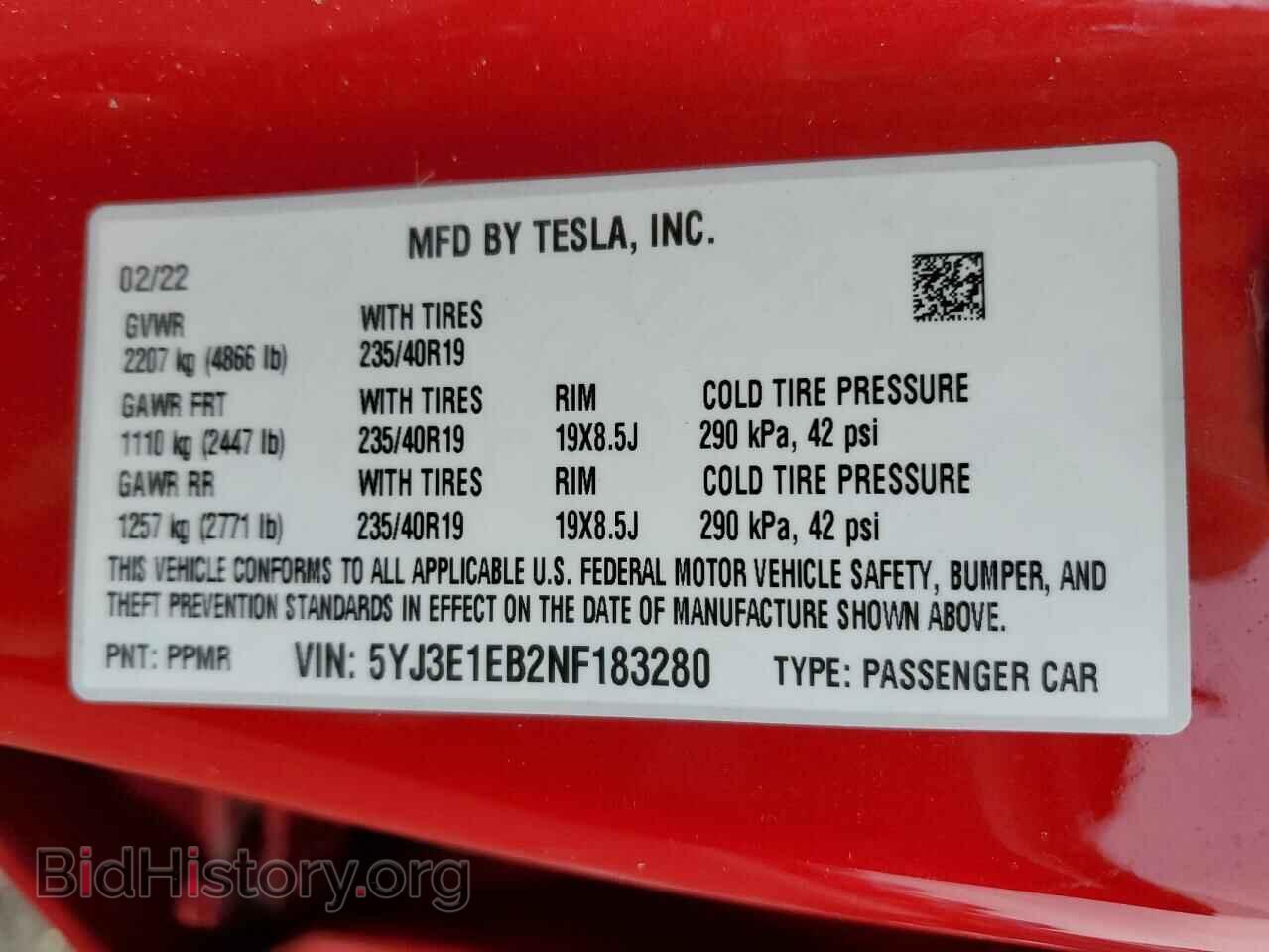 2022 TESLA MODEL 3 - VIN: 5YJ3E1EB2NF183280 - Photo 12