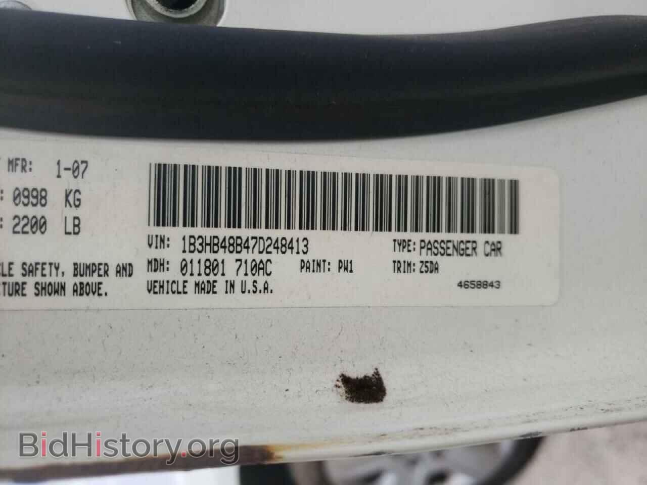 2007 DODGE CALIBER - VIN: 1B3HB48B47D248413 - Photo 10