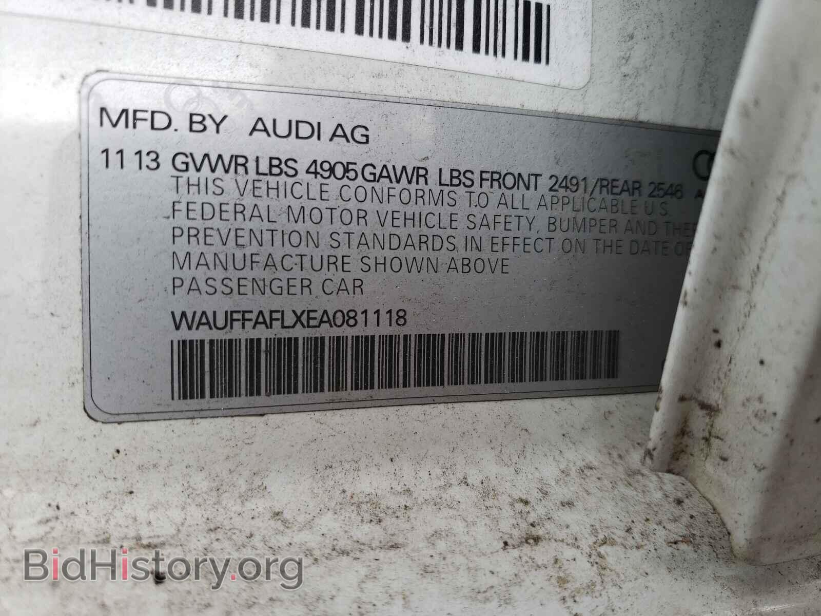 2014 AUDI A4 - VIN: WAUFFAFLXEA081118 - Фото 10