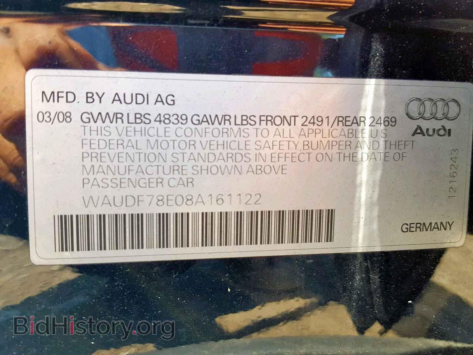 2008 AUDI A4 - VIN: WAUDF78E08A161122 - Photo 10