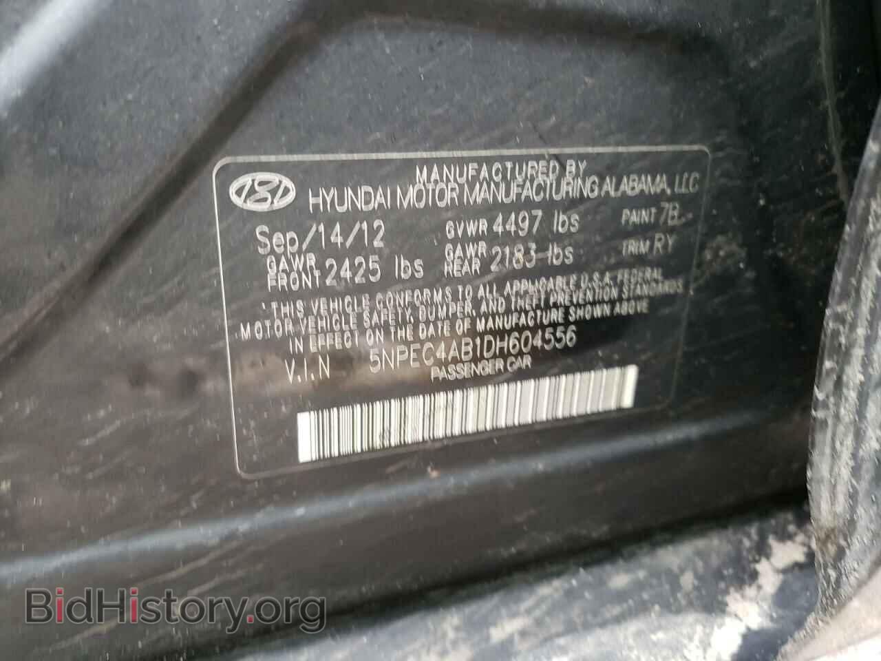 2013 HYUNDAI SONATA - VIN: 5NPEC4AB1DH604556 - Фото 12